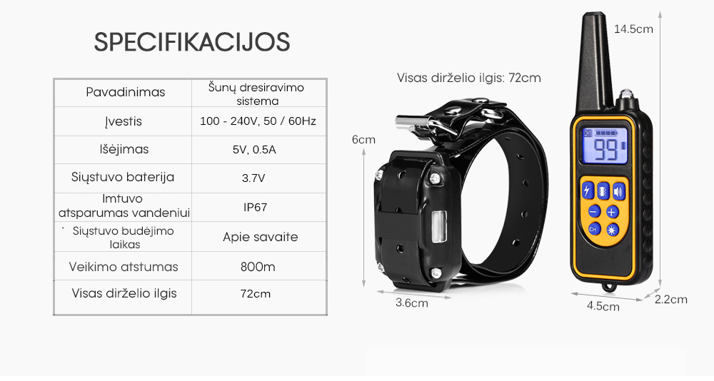 59.99 € iki 800m veikianti dresavimo sistema