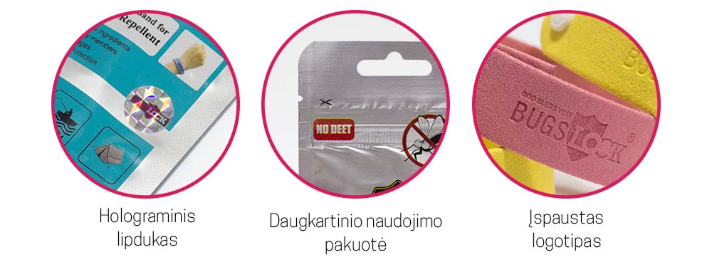 2.99 € už vieną „Bugslock“ apyrankę