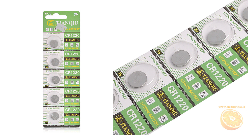 1,00 € Ličio baterija CR1220 1,00 € Ličio baterija CR1220