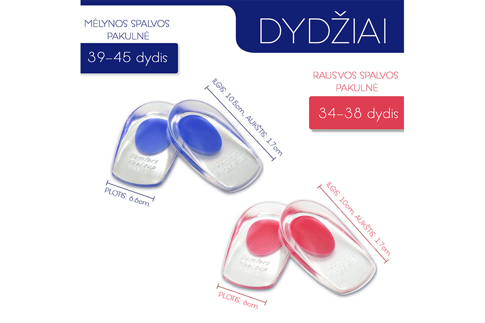 6.99 € Silikoninė pakulnė „COMFORT HEAL“ 2vnt. (rausva)