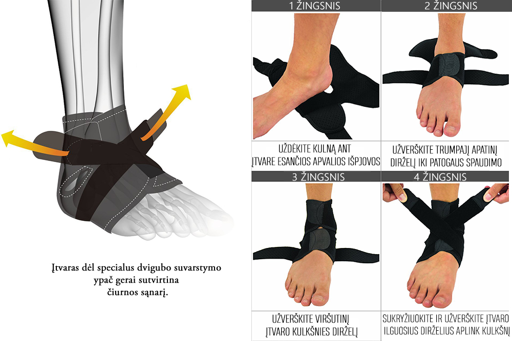 9.99 € Elastinis pėdos-kulkšnies įtvaras