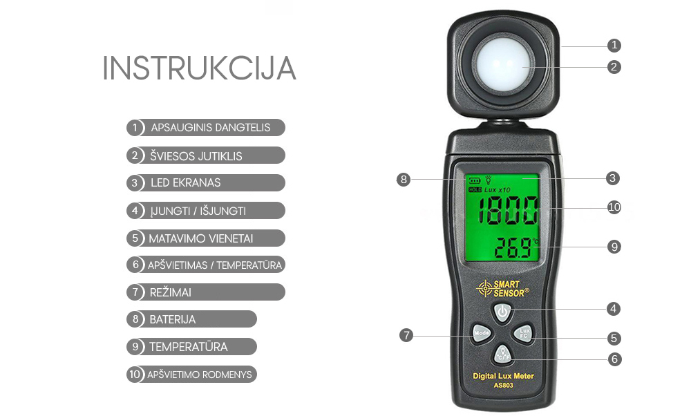 23.99€ Skaitmeninis liuksmetras apšviestumui matuoti 23.99€ Skaitmeninis liuksmetras apšviestumui matuoti