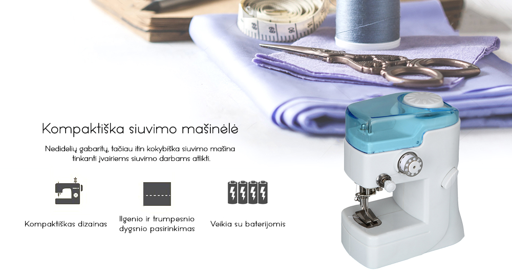 24.99 € Kompaktiška siuvimo mašinėlė