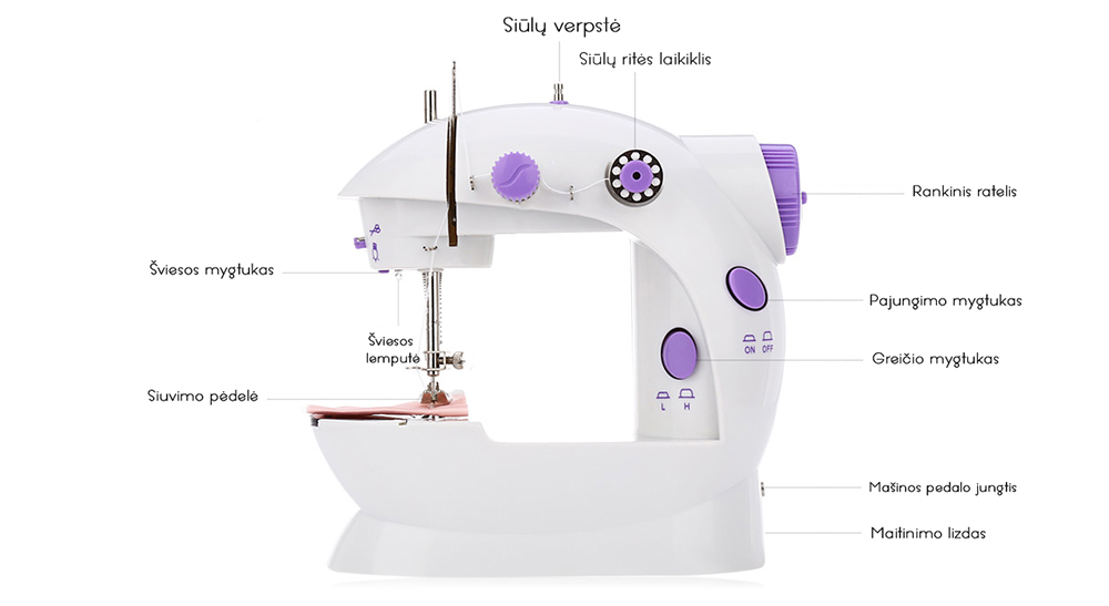 26.99 € Siuvimo mašina su išoriniu maitinimu ir valdymo pedalu