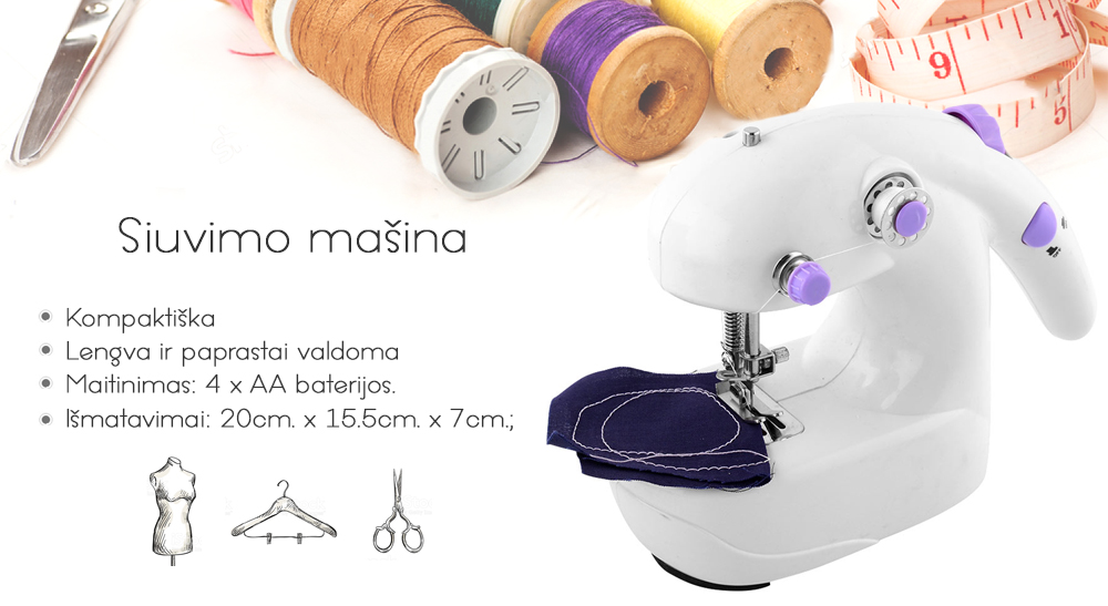 26.99 € Kompaktiška elektrinė siuvimo mašina