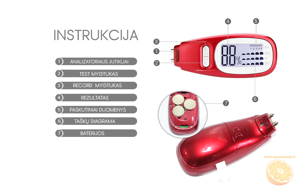 13.99 € Skaitmeninis odos drėgnumo ir riebumo analizatorius
