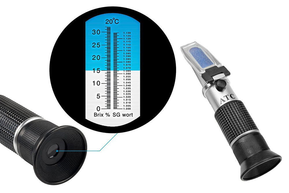 33.99 € Refraktometras skalė 0-32% BRIX(be dėžutės)