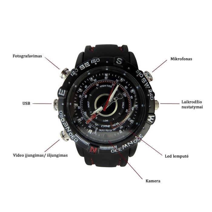 28.00 € Rankos laikrodis- šnipo vaizdo kamera 8GB