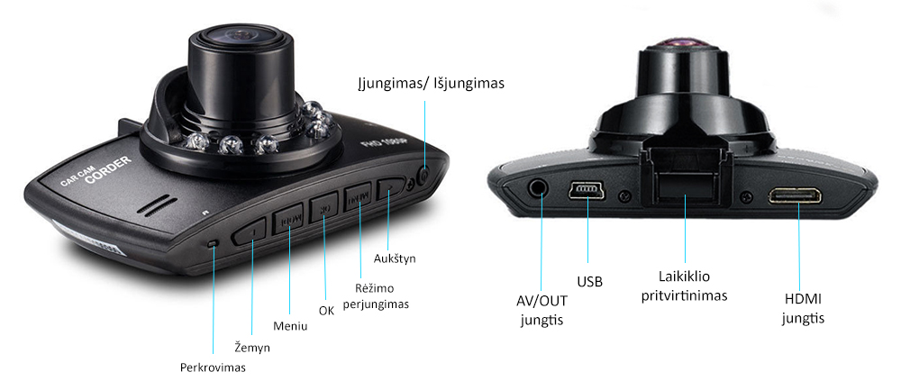 37.99 € FULL HD vaizdo registratorius su naktiniu pašvietimu