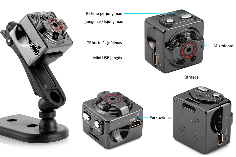 21.99 € Miniatiūrinė Full HD kamera metaliniu korpusu 21.99 € Miniatiūrinė Full HD kamera metaliniu korpusu