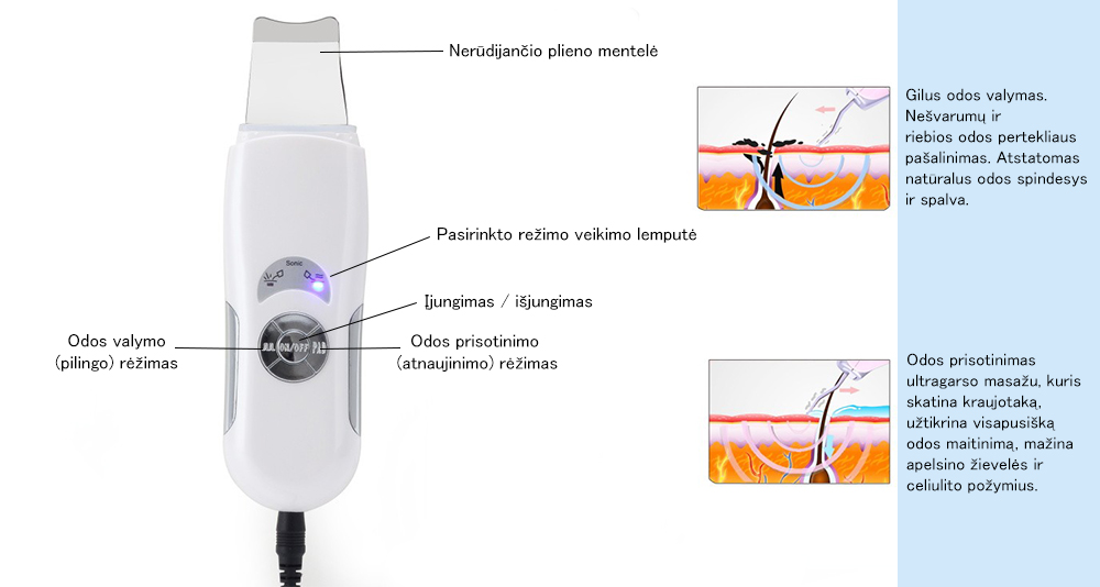 44.00 € ultragarsinis veido valymo prietaisas