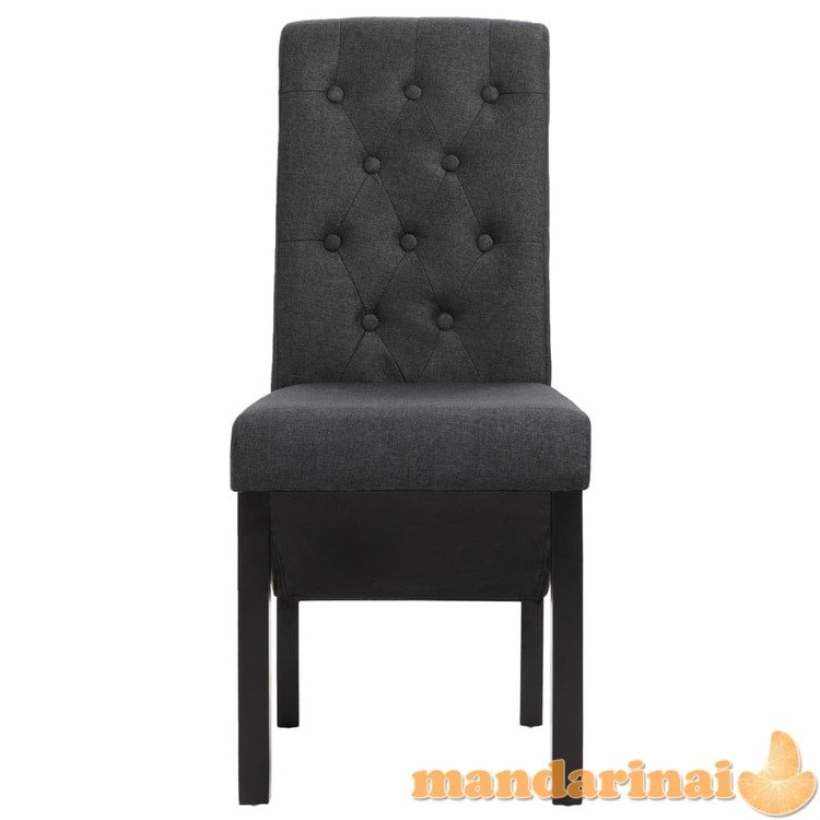 Valgomojo kėdės, 2 vnt., tamsiai pilkos, audinys