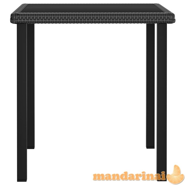 Sodo valgomojo stalas, juodos spalvos, 70x70x73cm, poliratanas