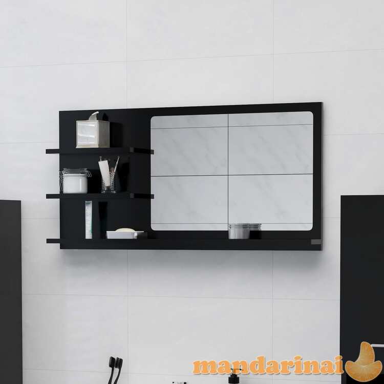 Vonios kambario veidrodis, juodos spalvos, 90x10,5x45cm, mdp