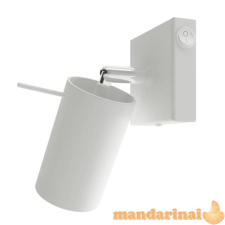 Sieninis šviestuvas žiedas baltas su jungikliu