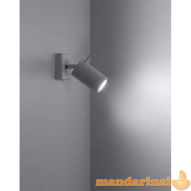 Sieninis šviestuvas žiedas baltas su jungikliu