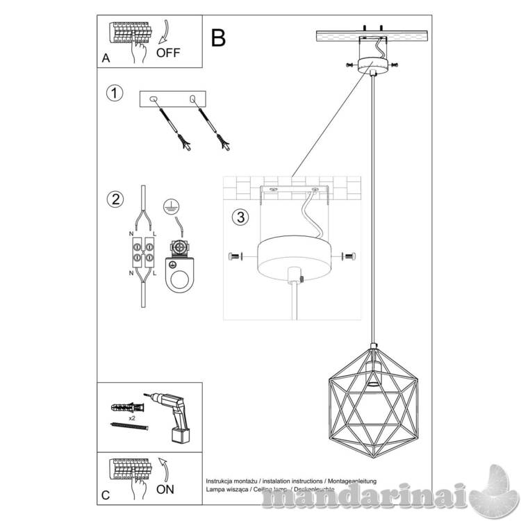 Pakabinama lempa gurkšnoja baltą