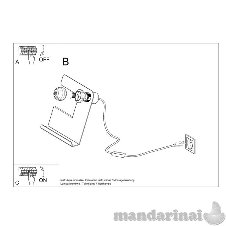 Stalo lempos nuolydis juodas 4