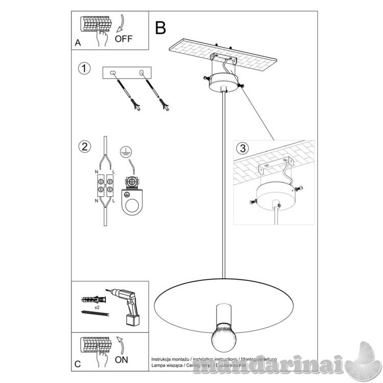 Pakabinama lempa flavio juodas