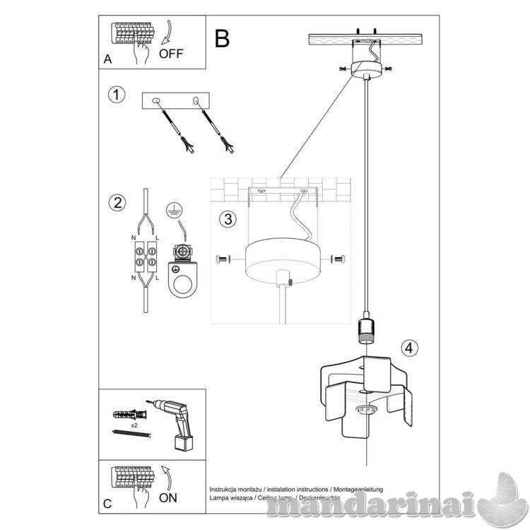 Pakabinama lempa tulpė balta
