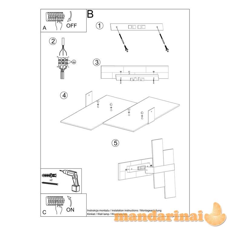 Sieninis šviestuvas masymo chromas 4