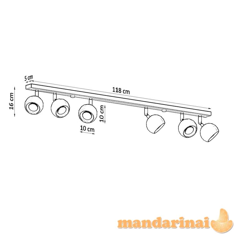 OCULARELubinis šviestuvas 6L juodas spalvos 3