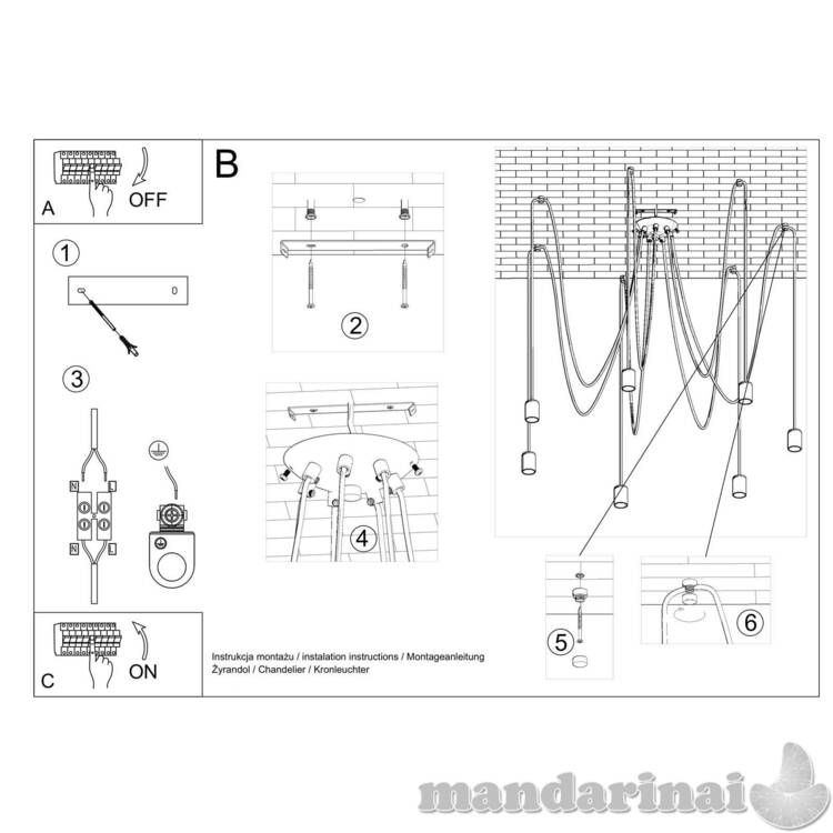 Liustra Edison 7 juodas