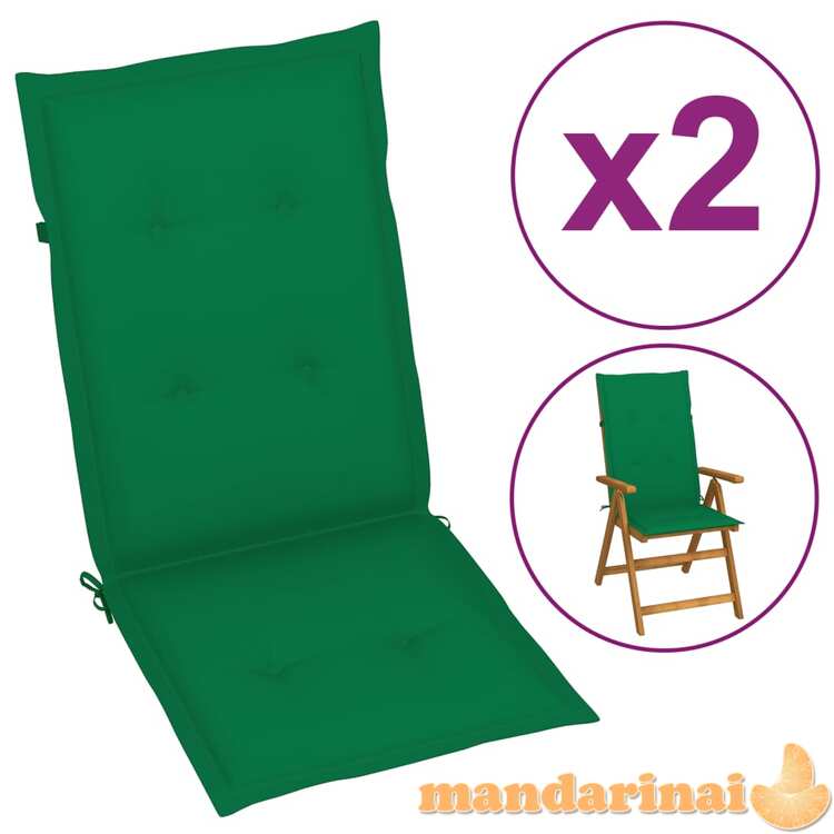 Sodo kėdės pagalvėlės, 2vnt., žalios, 120x50x3cm
