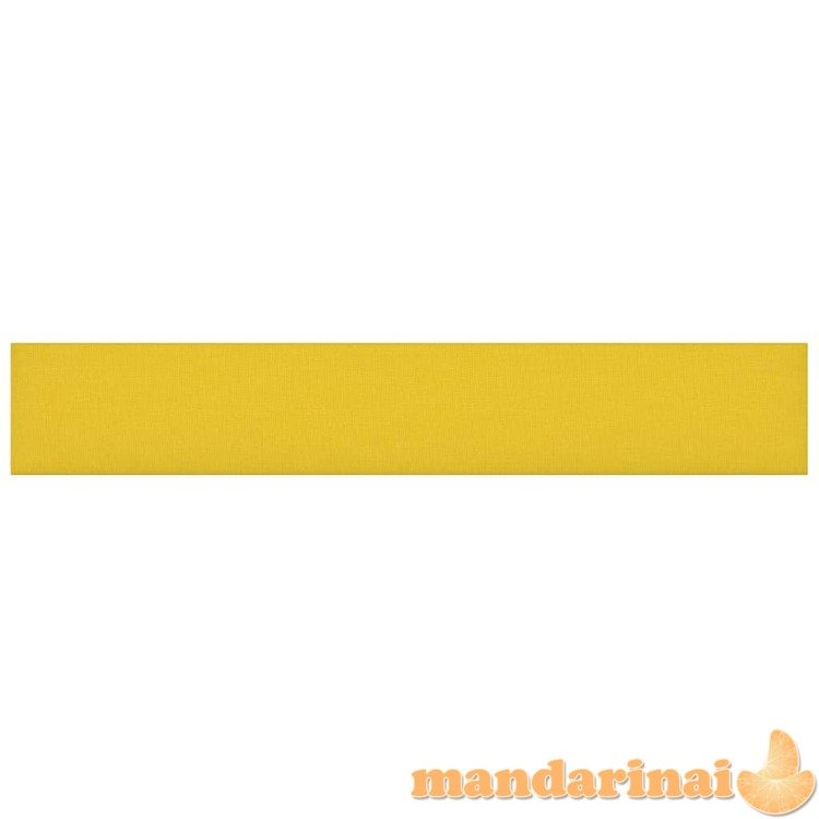 Sienų plokštės, 12vnt., geltonos, 90x15cm, audinys, 1,62m²
