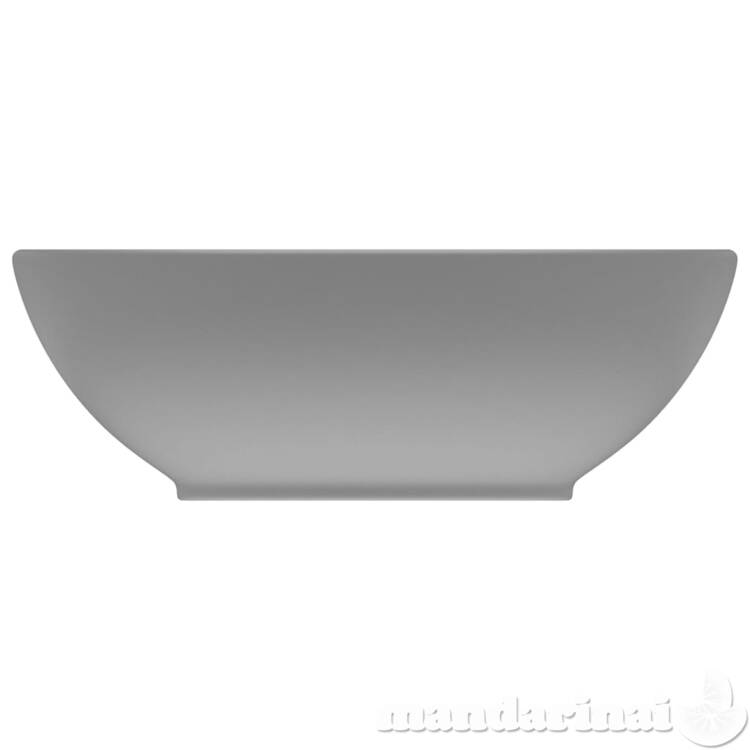 Prabangus praustuvas, matinis pilkas, 40x33cm, keramika, ovalus