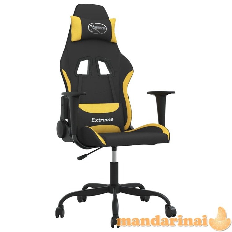Pasukama žaidimų kėdė, juoda ir šviesiai geltona, audinys