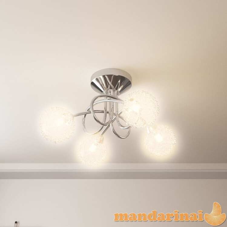 Lubinis šviestuvas su tinkliniais gaubtais 4 g9 led lemputėms