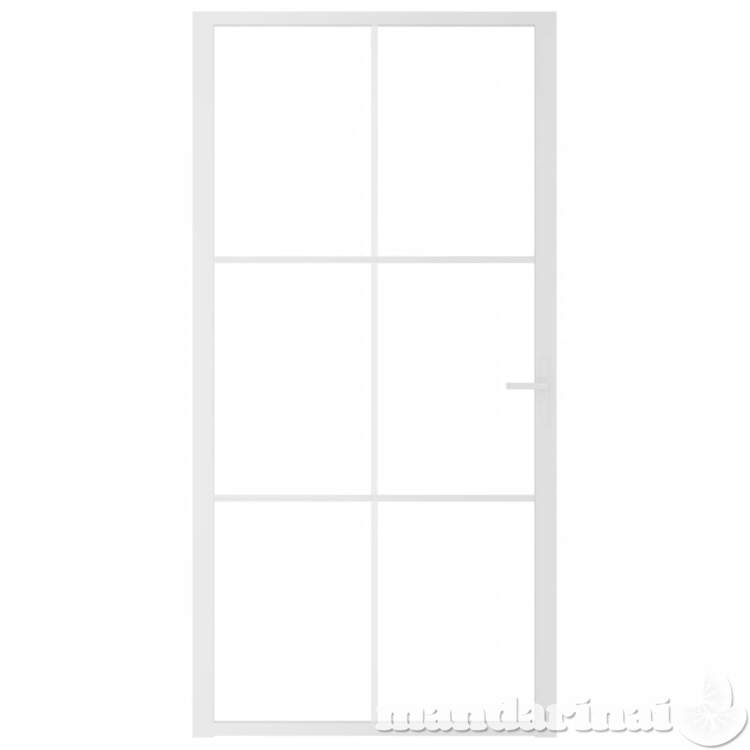 Vidaus durys, baltos, 102,5x201,5cm, esg stiklas ir aliuminis