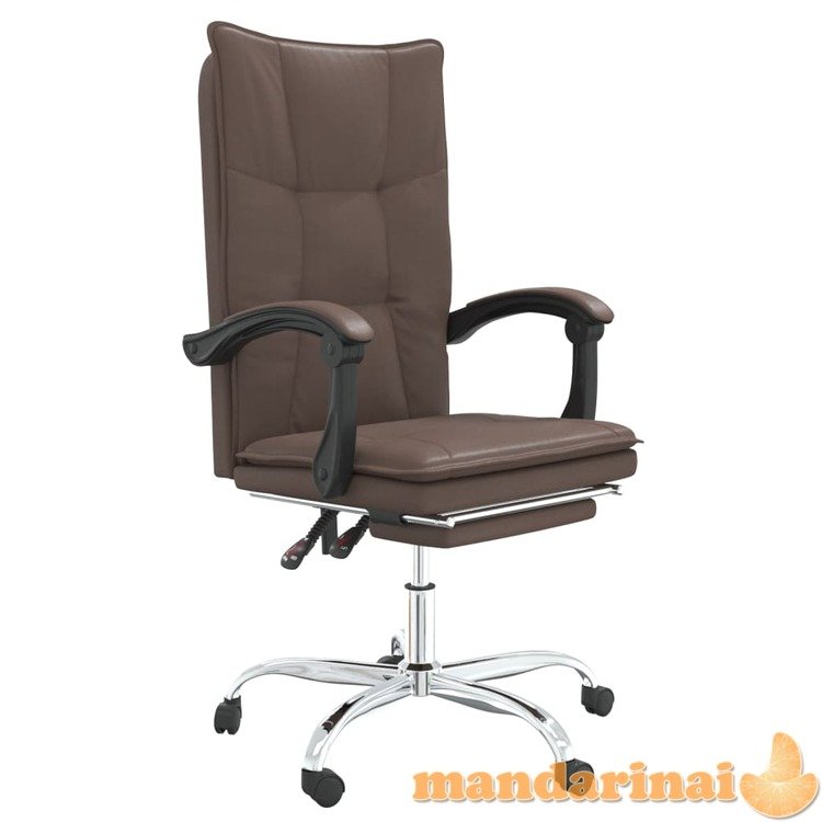 Atlošiama biuro kėdė, rudos spalvos, dirbtinė oda