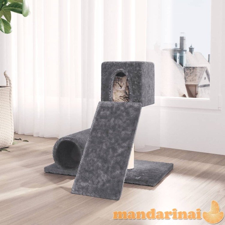 Draskyklė katėms su stovu iš sizalio, tamsiai pilka, 59cm