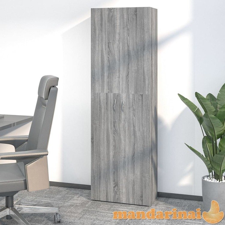 Biuro spintelė, pilkos ąžuolo spalvos, 60x32x190cm, mediena