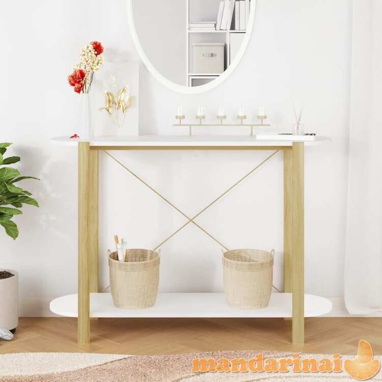 Konsolinis staliukas, baltas, 110x38x75cm, apdirbta mediena