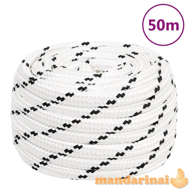 Darbo virvė, baltos spalvos, 18mm, 50m, poliesteris