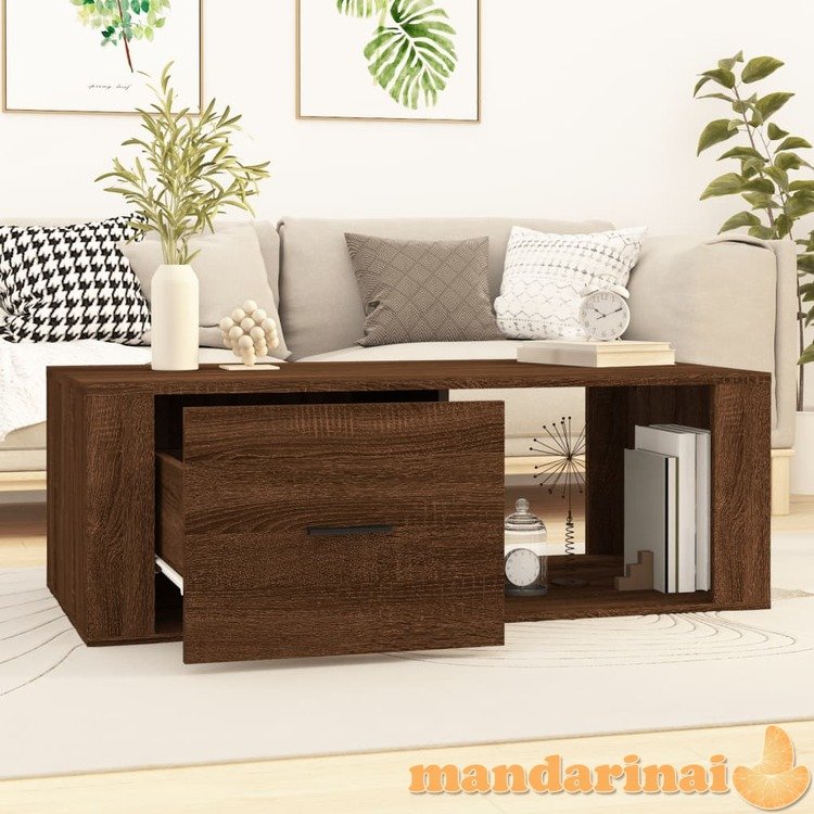 Kavos staliukas, rudas ąžuolo, 100x50,5x35cm, apdirbta mediena