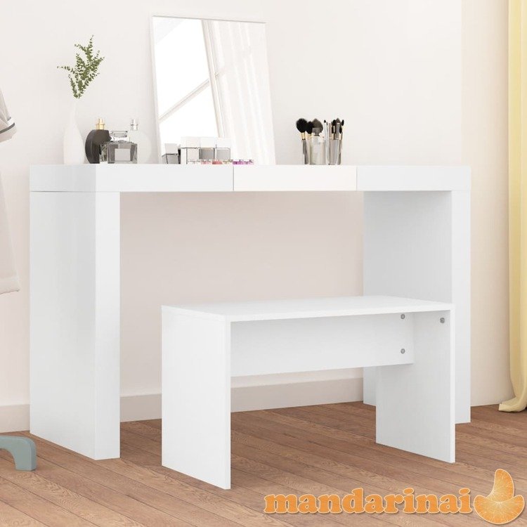 Kosmetinio staliuko kėdutė, balta, 70x35x45cm, apdirbta mediena