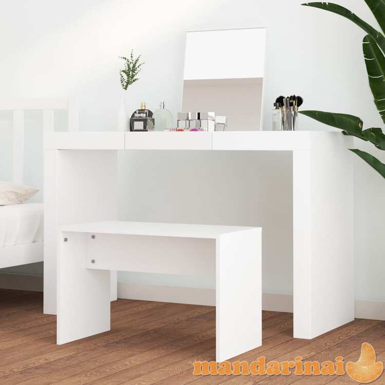 Kosmetinio staliuko kėdutė, balta, 70x35x45cm, apdirbta mediena
