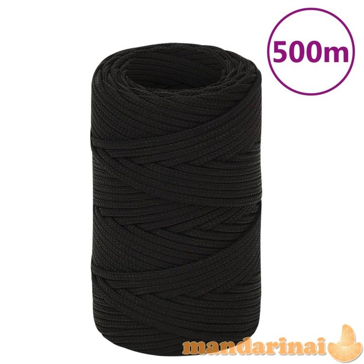Darbo virvė, juodos spalvos, 2mm, 500m, poliesteris