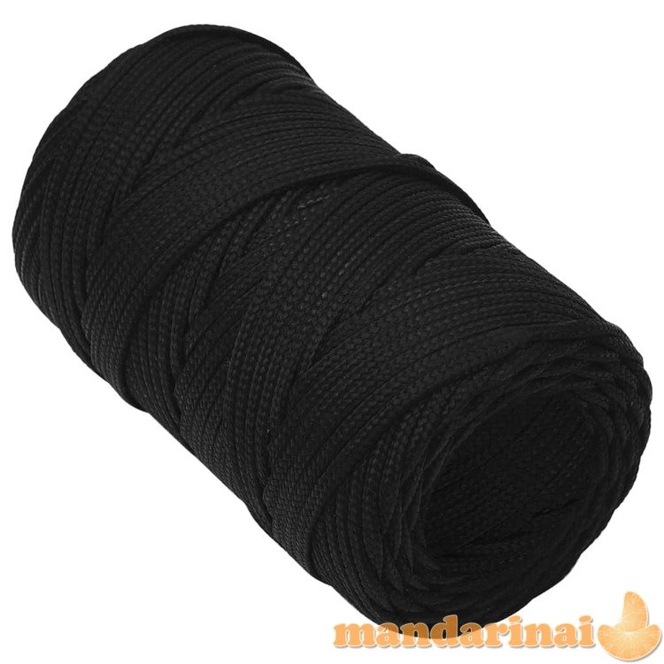 Darbo virvė, juodos spalvos, 2mm, 500m, poliesteris