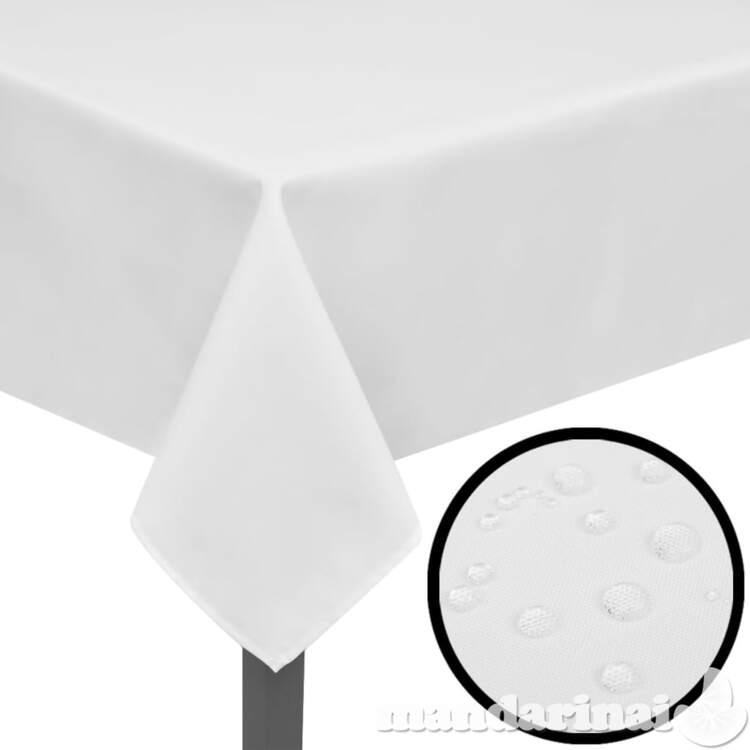 5 staltiesės, baltos, 190 x 130 cm