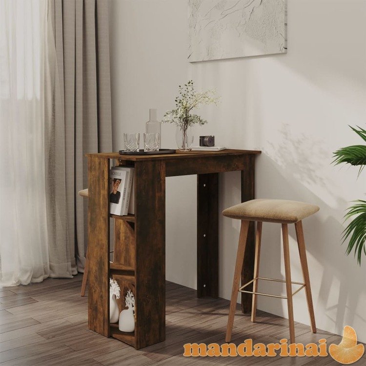 Baro stalas su lentyna, dūminio ąžuolo, 102x50x103,5cm, mdp