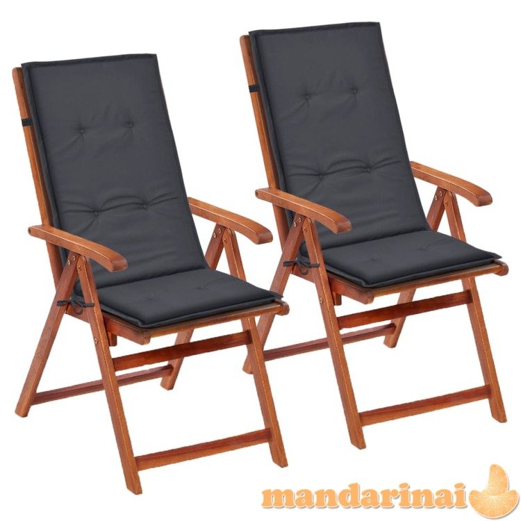Sodo kėdės pagalvėlės, 2vnt., antracito sp., 120x50x3cm