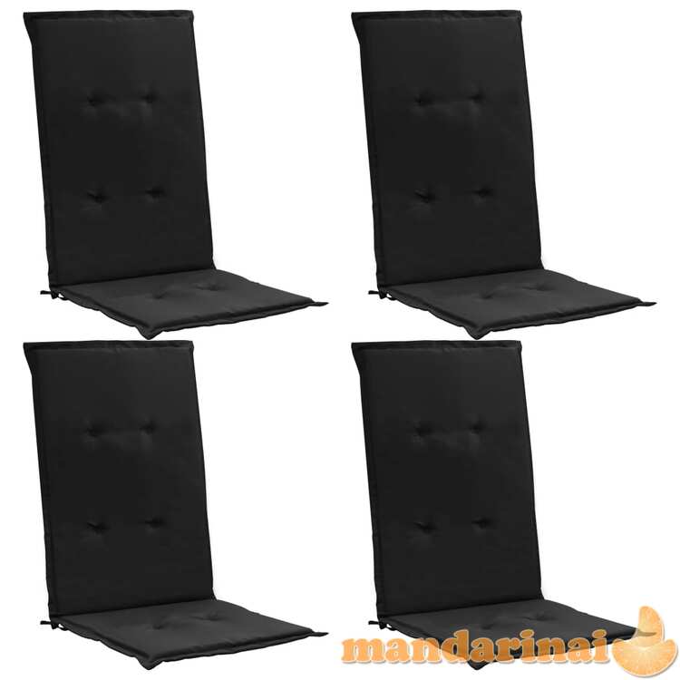 Sodo kėdės pagalvėlės, 4vnt., juodos spalvos, 120x50x3cm