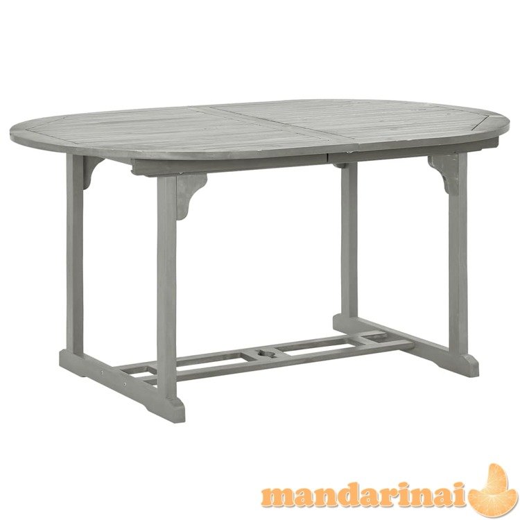 Sodo stalas, pilkas, 200x100x74cm, akacijos medienos masyvas