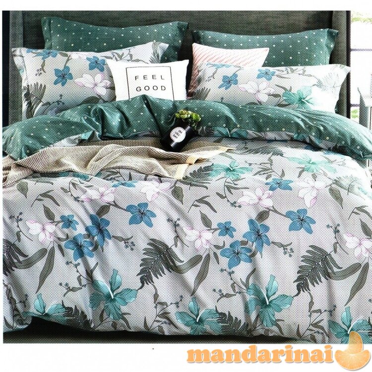Trijų dalių dvipusis patalynės komplektas "Tropikų žiedai", 200x220 cm