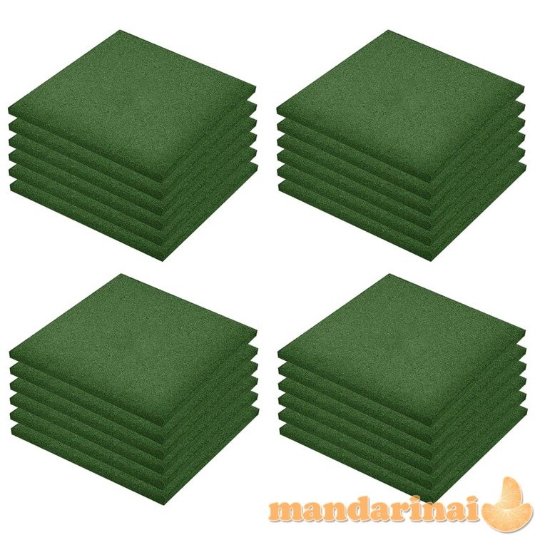 Plytelės apsaugai nuo kritimo, 24vnt., žalios, 50x50x3cm, guma